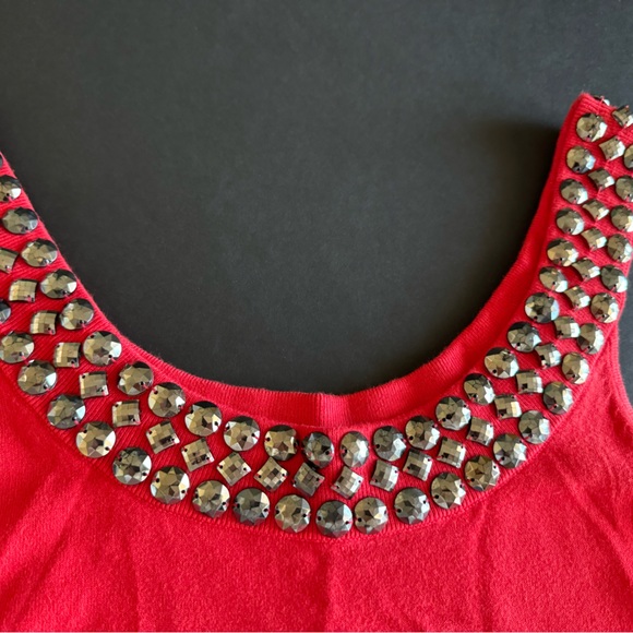 Cyrus Sweater Tank Top, L, Bright Red, Rivets at neckline, NWOT - Picture 3 of 4